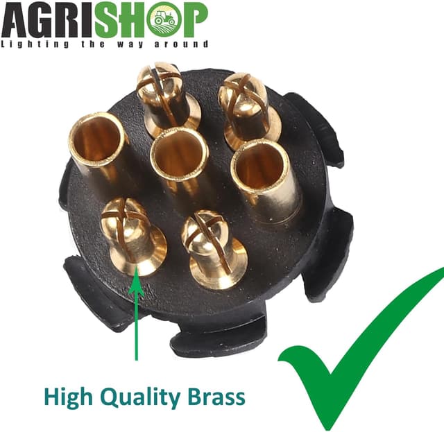 Detalle de AGRISHOP 12V Metal 7-Pin Trailer Plug (Male, Waterproof Aluminium, 7-pin towing)