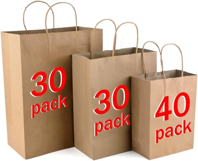 Detalle de 100Stück Kraftpapier Geschenktaschen mit Henkel