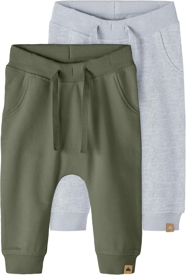 Detalle de NAME IT Kinder Jogginghose 2er-Pack mit Baumwoll-Tunnelzug und Baggy Fit