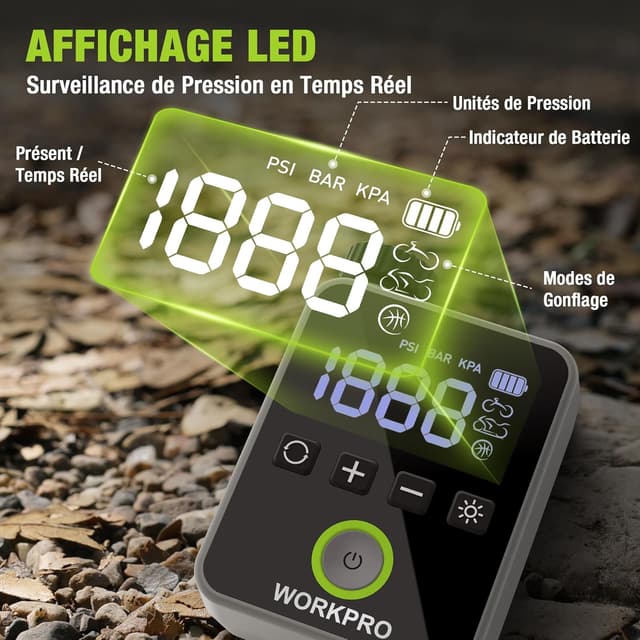 Thumbnail 3 de WORKPRO Mini Compresseur d’Air 140 PSI