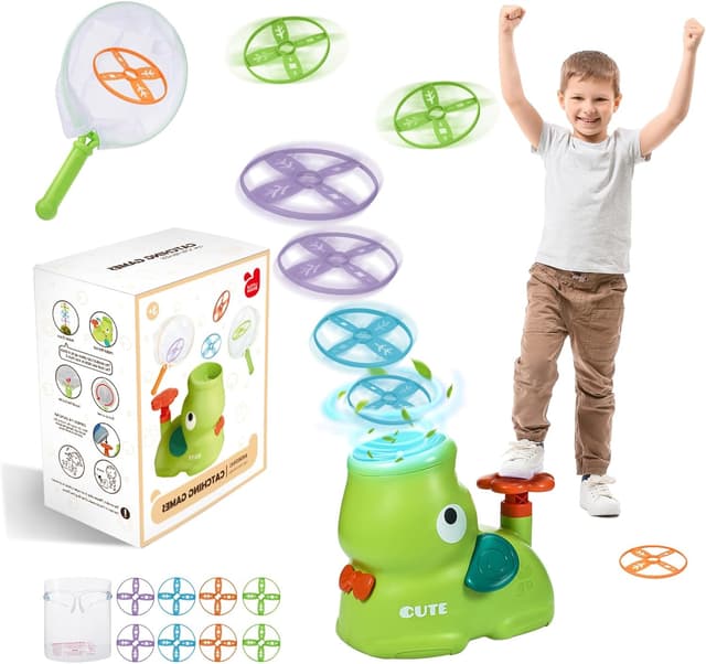 Detalle de Veopoko flying disc launcher outdoor toy set for kids (ages 3–8)