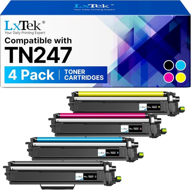 Detalle de LxTek TN-243CMYK TN247 kompatibler Toner 4er-Set für Brother (TN-243BK, TN-243CMYK, TN-247BK)