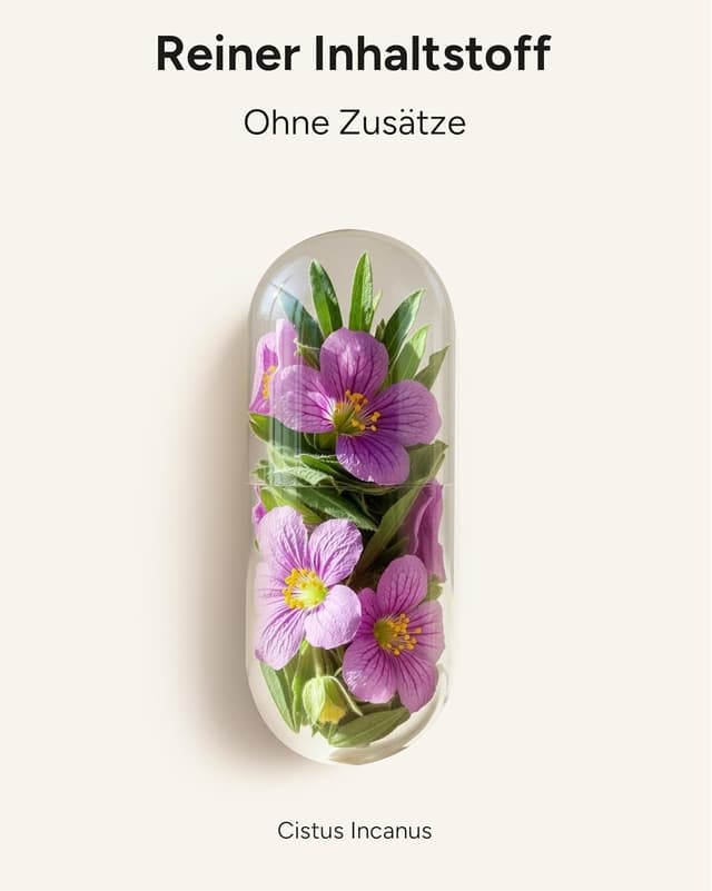 Detalle de 360 Cistus Incanus Kapseln hochdosiert – 1000 mg Zistrosenkraut pro Tagesdosis (2 Kapseln)