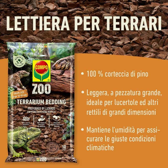 Detalle 2 de COMPO ZOO Lettiera universale per terrari in corteccia di pino, pezzatura 10-18 mm