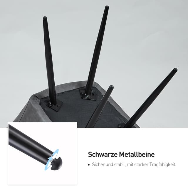 Detalle 2 de CLIPOP Esszimmerstühle 6er-Set mit Armlehne, Kunstlederbezug (Felsgrau) und Metallbeinen