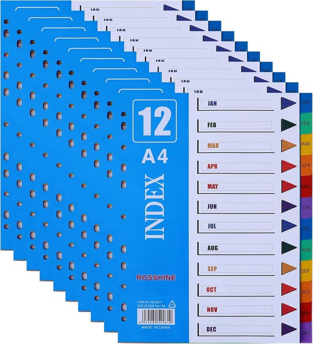 Detalle de A4 1-12 month dividers 10 pack
