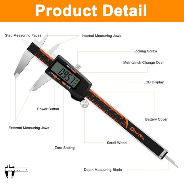 Thumbnail 5 de HARDELL Digital Vernier Caliper 6 Inch