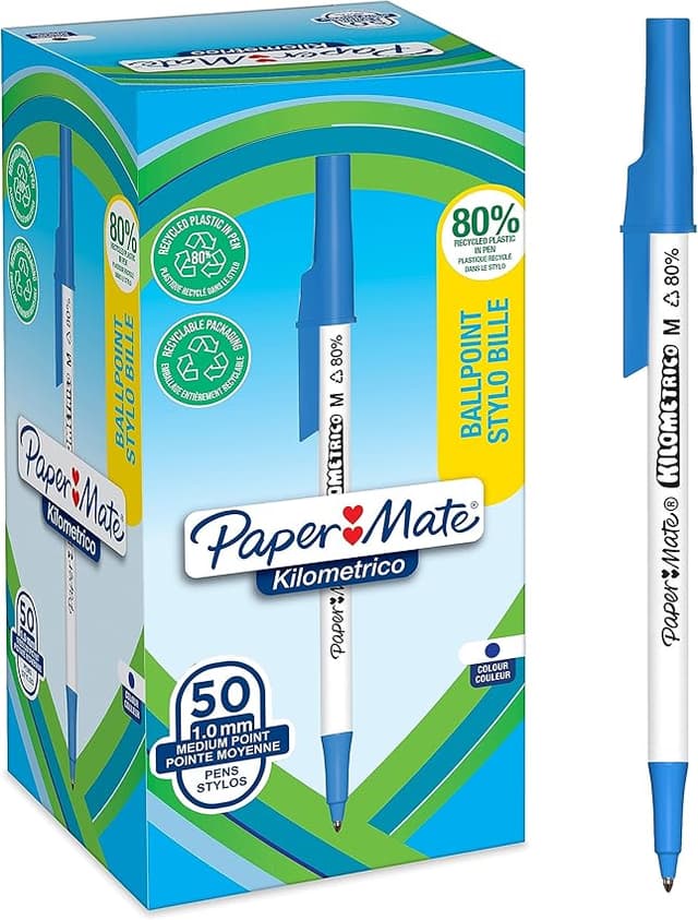 Imagen de Paper Mate Kilométrico | 50 Bolígrafos de Tinta Azul 🖊 en OfertitasTOP