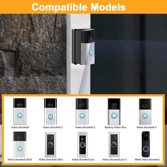 Detalle 2 de Dunear Adjustable 30–55 Degree Doorbell Mount for Video Doorbells (Battery Plus & Pro, 1/2/3/3 Plus/4/Pro/Pro 2)