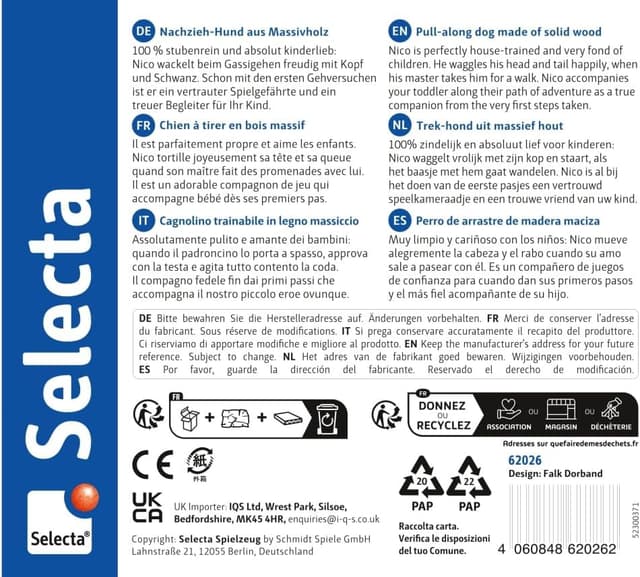 Thumbnail 1 de Selecta 62026 Nico Hund Holz 12 cm