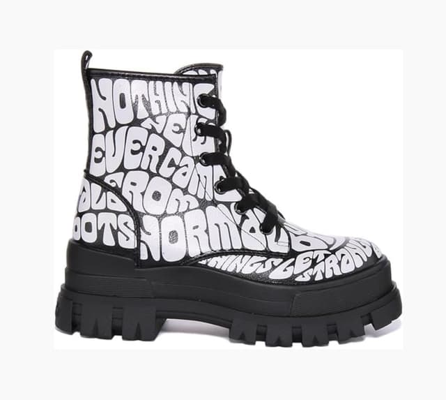 Detalle de Buffalo ASPHA RLD Laceup Mid: scarpe con zeppa 5 cm in look fashion vegan