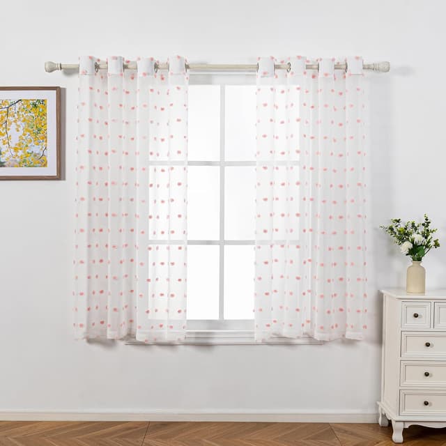 Detalle 2 de MYSKY HOME Vorhänge Rosa 2er Set Ösen