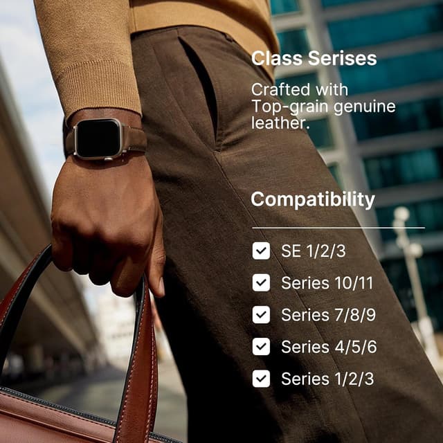 Detalle de Fullmosa 2 Pack leather Watch straps 40mm