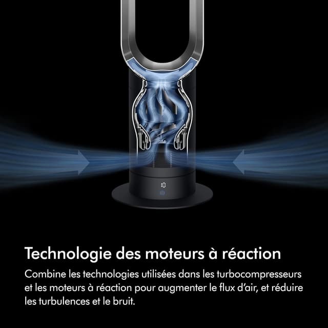Detalle de Dyson Cool™ Ventilateur AM07 sans pales, puissant avec Air Multiplier™ (Blanc/Argent)