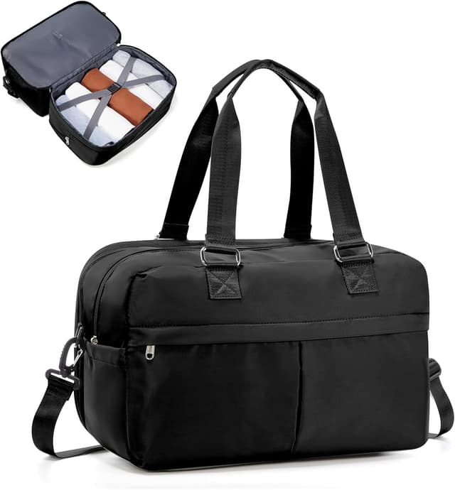 Detalle de Reisetasche Damen 40x30x20 Ryanair Handgepäck – erweiterbar, wasserdicht, Nass-/Trockentrennung, C2-Schwarz