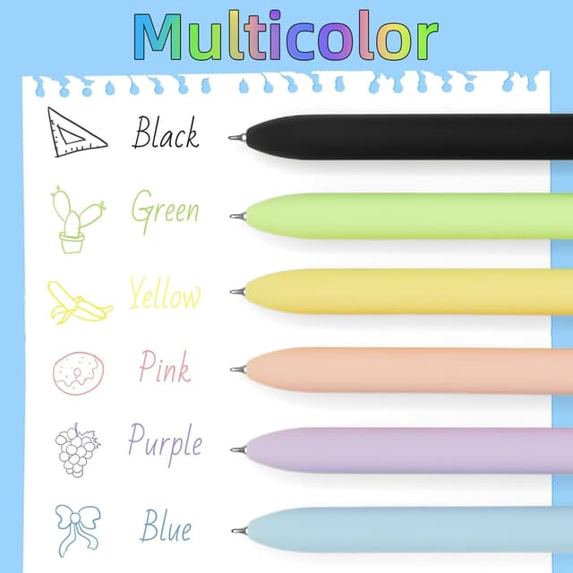 Detalle de UIXJODO 6-pack coloured gel pens with fine 0.5mm tips for smooth writing and diary, planner notes