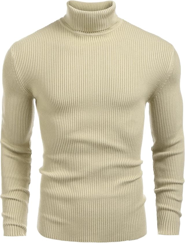 Detalle de COOFANDY Rollkragenpullover Slim Fit