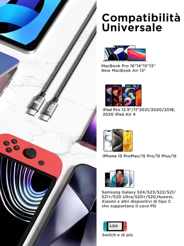 Thumbnail 4 de Cavo USB C to USB C 100W 2m