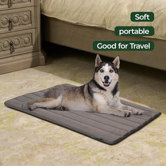 Detalle de BALANCE Dog Crate Pad (OEKO-TEX certified fabric) — washable, water-resistant foam crate mat for X-large dogs