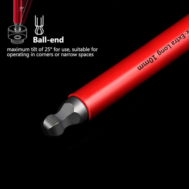 Thumbnail 3 de Facoow 13-teiliges Inbusschlüssel-Set metrisch (voller Größe) mit Kugelkopf und extra langem Arm