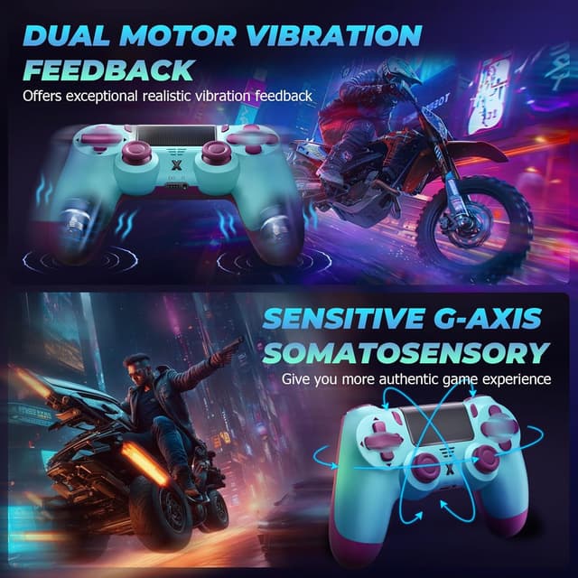 Detalle de Glitfix Wireless Controller for P4, P4 Pro, P4 Slim & PC (Bluetooth gamepad with vibration, touch panel and 3.5mm audio)