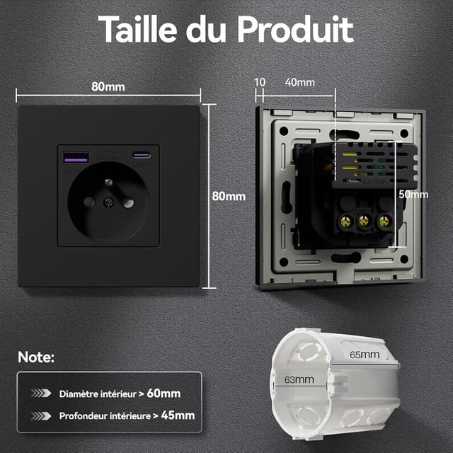 Thumbnail 4 de BSEED Prise avec USB C 20W ⚡