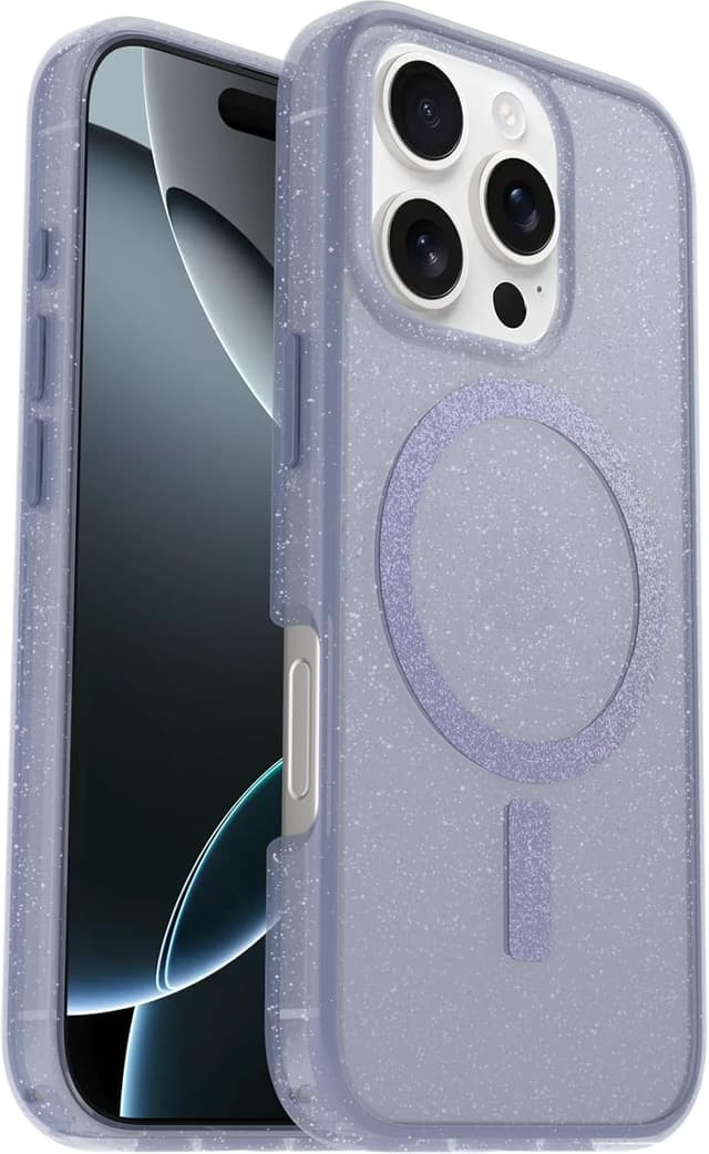 Detalle de OtterBox Symmetry Series Clear MagSafe per iPhone 16 Pro: cover ultrasottile trasparente con protezione antiurto