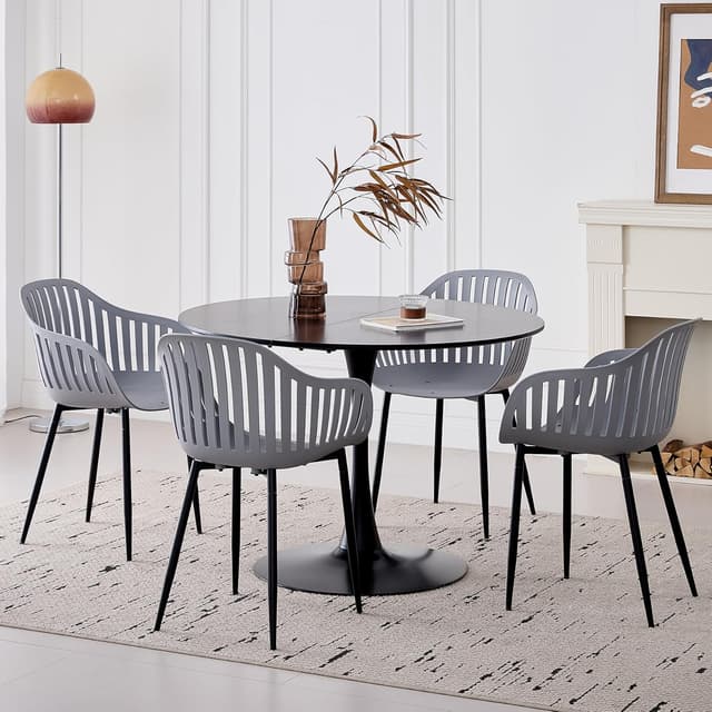 Thumbnail 1 de GrandCA HOME Sillas de comedor 4 unidades gris