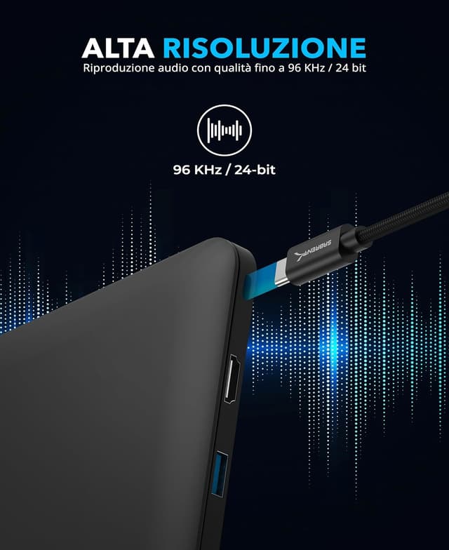 Thumbnail 6 de SABRENT CB-UC35 adattatore attivo USB-C a jack audio TRRS da 3,5 mm (microfono + ascolto)