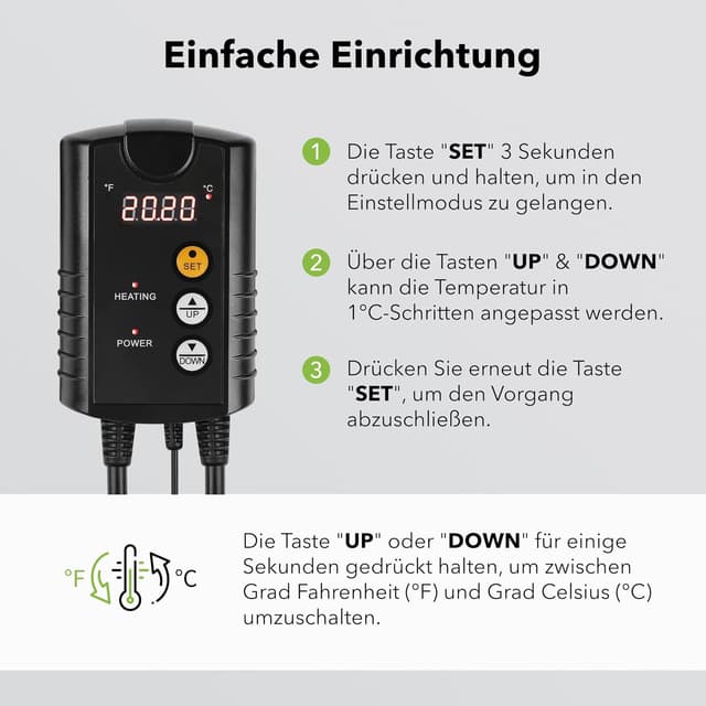 Thumbnail 2 de HBN Digitaler Temperaturregler für Inkubation und Gewächshaus ⛅