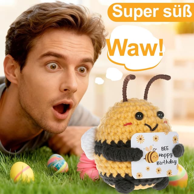 Detalle 2 de MLZTINGR Handgehäkelte Glücksbiene Geschenkset