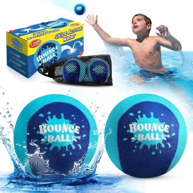 Detalle de SYHLN 2-Pack Water Bouncy Balls for Pool & Beach Games (Water Skipping Float Ball)