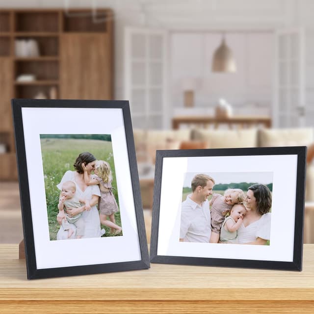 Detalle de Vasemouh 15 Pack A4 Picture Frames (Black, MDF) with Mat – 8x6 & A4 Photo Display