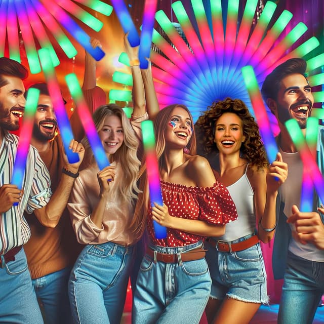 Detalle de wellent 112 PCS Foam Glow Sticks (3 Color Modes, 3 Flashing Modes) LED Light Up Foam Party Pack