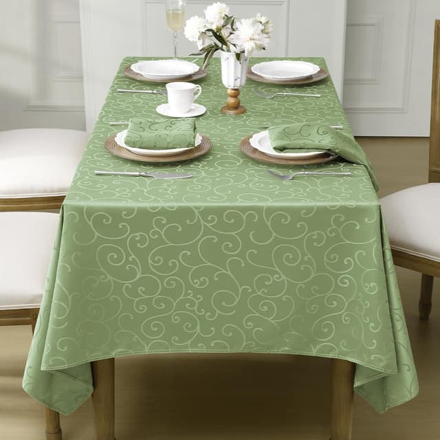 Detalle 2 de Romanstile tovaglia verde salvia 240x140