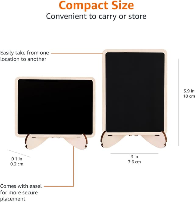 Detalle 2 de Amazon Basics Wood Mini Chalkboards 20 pack 🪧