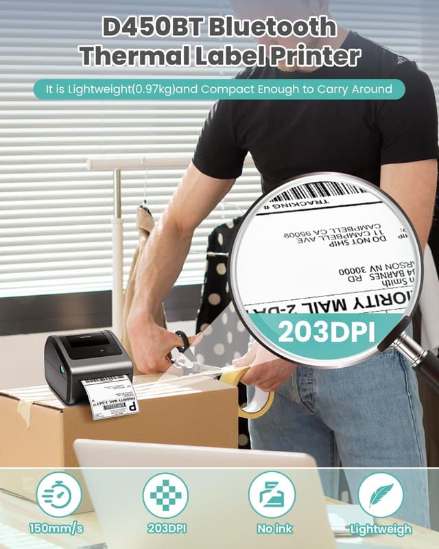 Detalle 2 de Phomemo D450BT 4x6 Thermal Label Printer