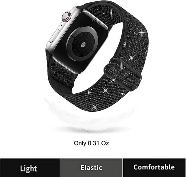 Detalle de Adjustable Elastic Replacement Strap 4 Pack for Apple Watch