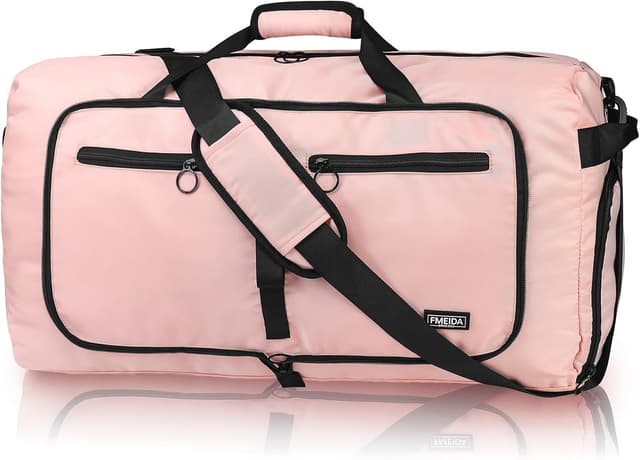 Detalle de Fmeida Saunatasche Damen große Reisetasche faltbar mit Schuhfach, wasserdicht – Weekender- & Handgepäck-Tasche (hellpink)