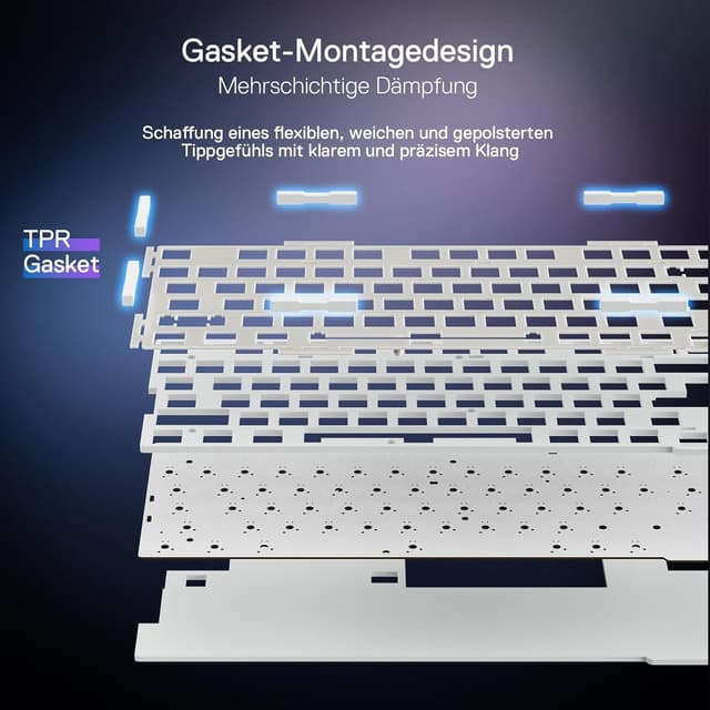 Detalle 2 de Redragon K673 PRO kabellose QWERTZ-Gaming-Tastatur (75% / 82 Tasten) mit Hot-Swap und Tri-Mode