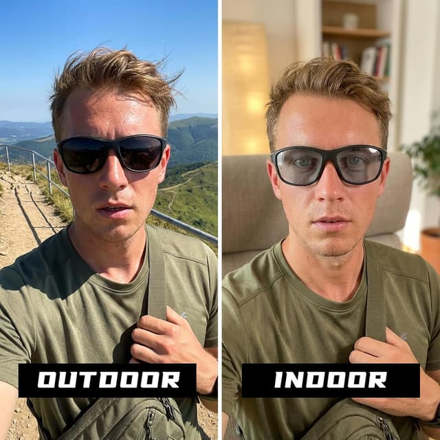 Detalle de Myiaur Photochromic Running Sunglasses (UV400, polarised) with wrap-around sports fit