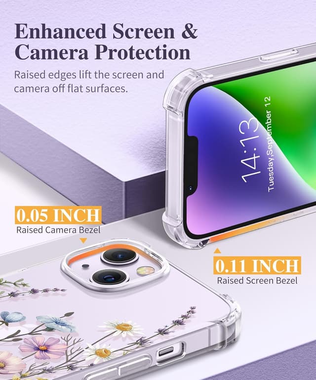 Detalle 1 de GVIEWIN iPhone 14 case 10 ft drop protection