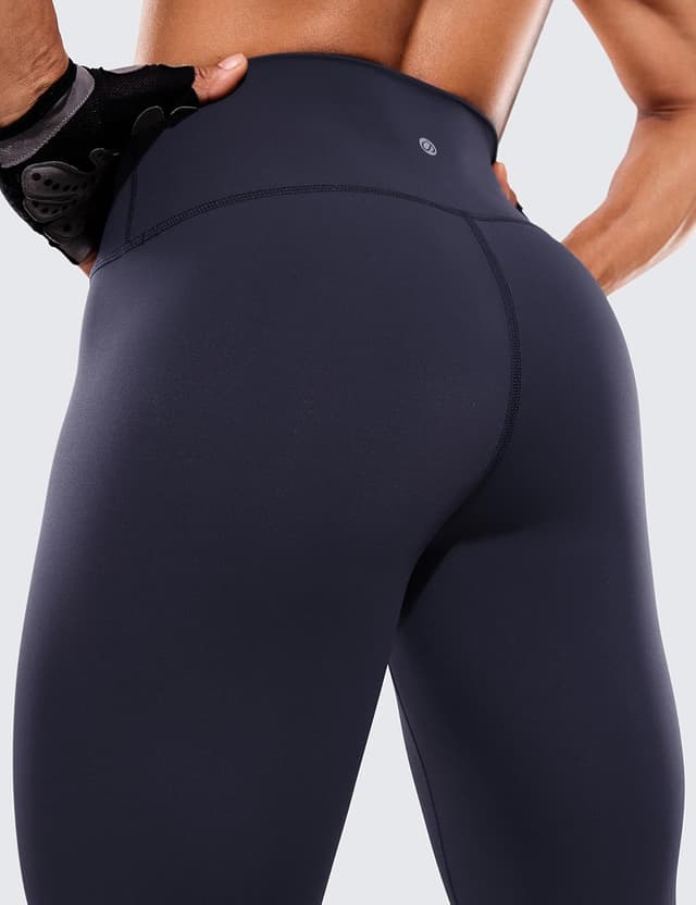 Detalle de CRZ YOGA Donna pantaloni vita alta in compressione con tasche, leggings sportivi 64 cm Blu Navy 48