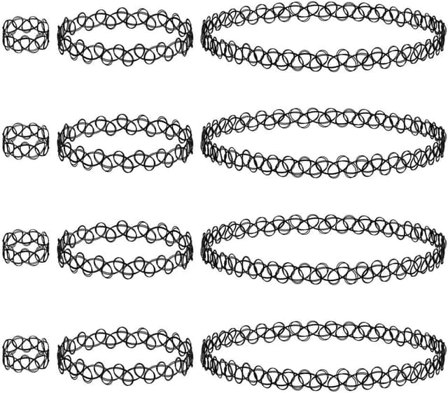 Detalle de HZXINYI Halsketten-Set mit 12 Stück schwarz