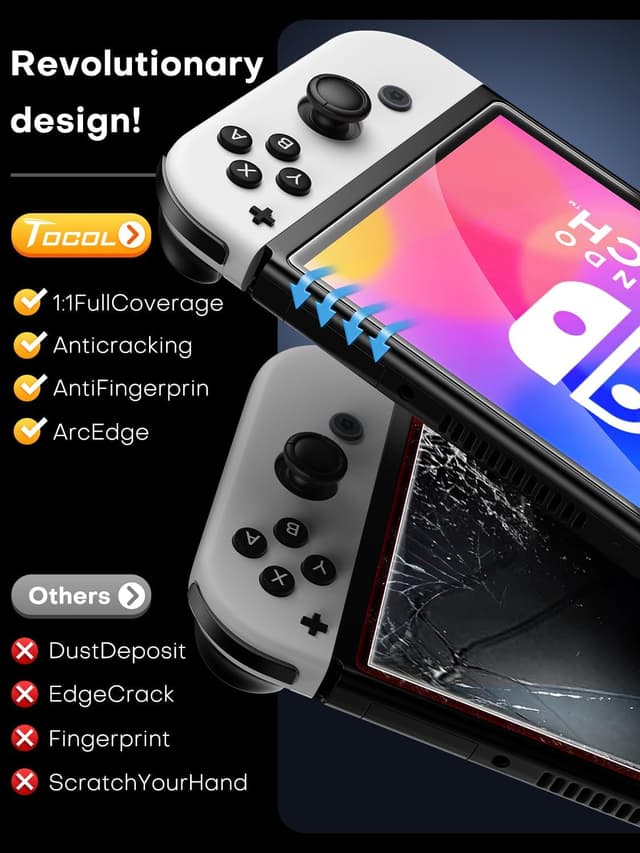 Thumbnail 3 de TOCOL Schutzglas für Switch OLED 7 Zoll
