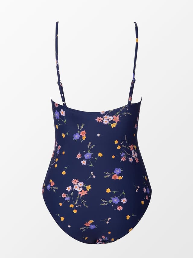 Detalle 2 de CUPSHE Costume da bagno intero da donna con scollo a V profondo, drappeggio e imbottiture rimovibili