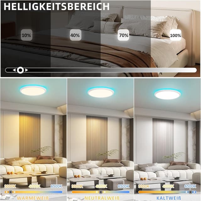 Detalle de muyuua Deckenlampe LED 30 cm 23 W