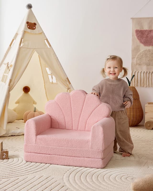 Thumbnail 1 de Blissful Diary 2-in-1 Kids Couch Pink Shell
