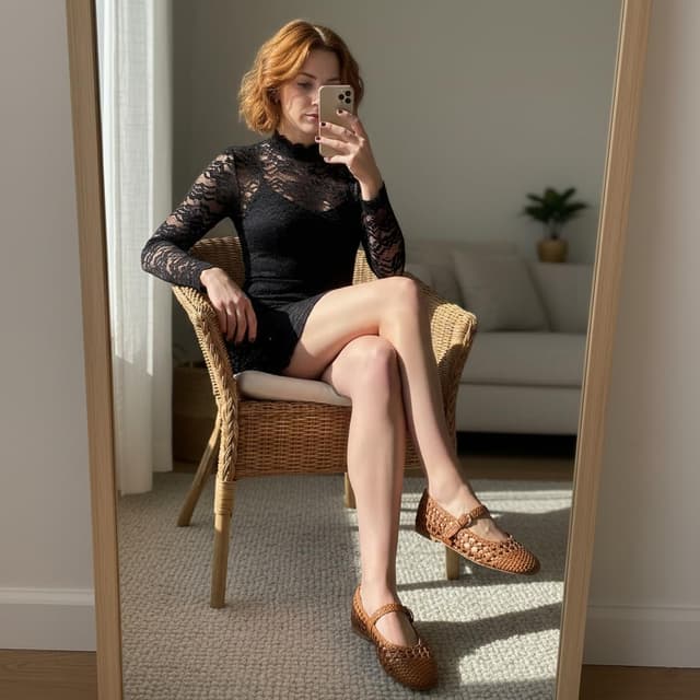 Detalle de CUSHIONAIRE Windsor Woven Women’s Flats with Adjustable Strap (Comfort Mary Jane Ballet Flats)