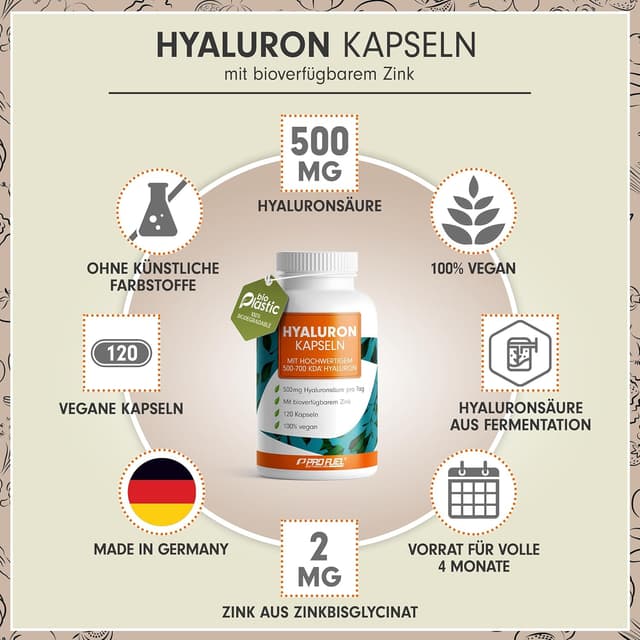 Detalle 2 de Hyaluron Kapseln 120x 500 mg täglich